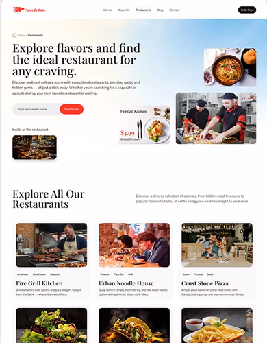 Desktop view of Local Restaurant Website project